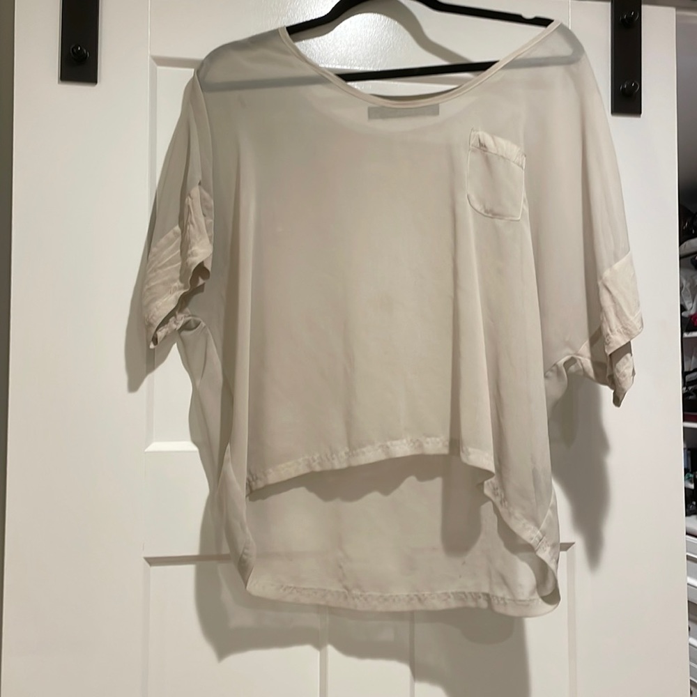 Perfect going out top! Sheer oversized slightly worn t shirt with pocket